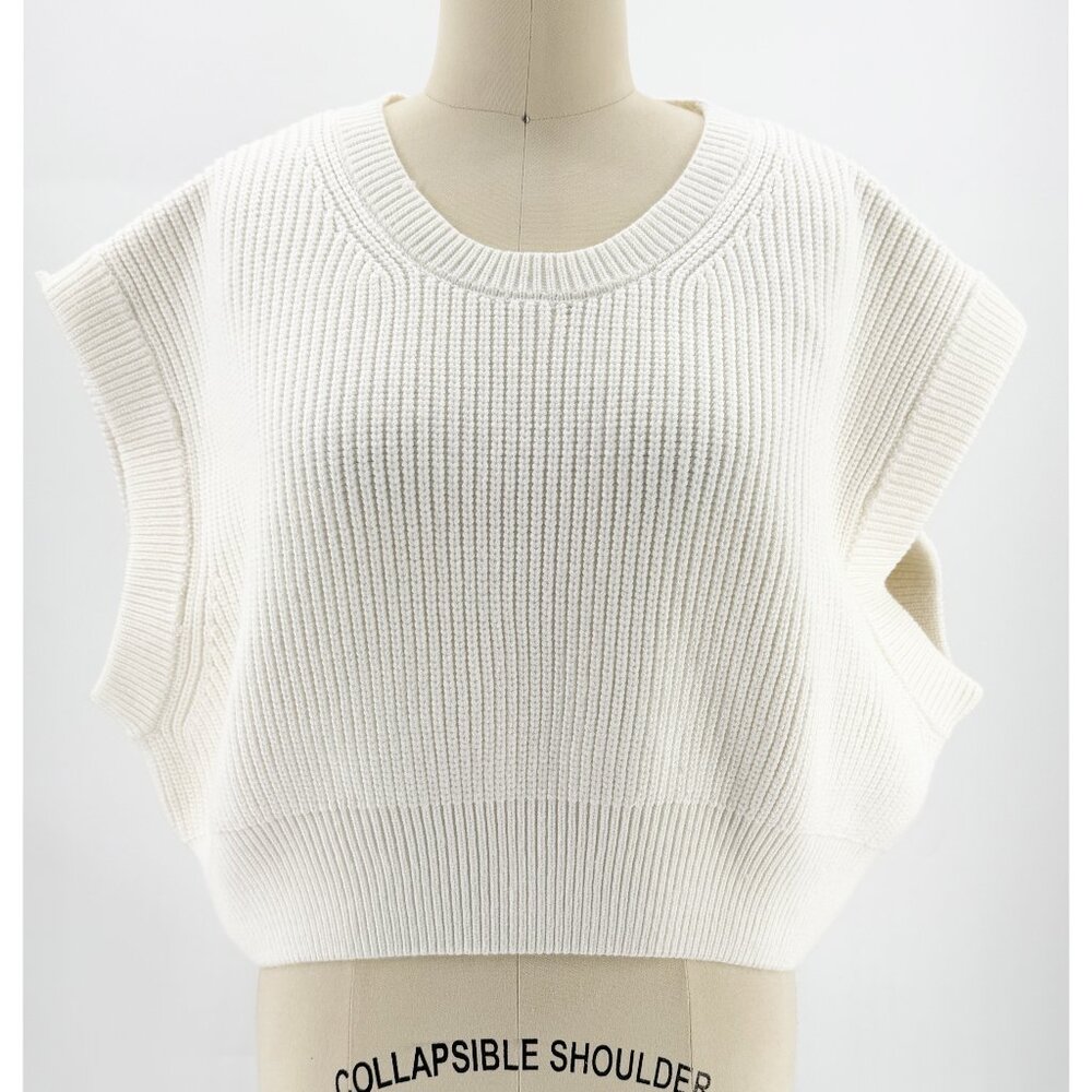 zara 5536/137/250 White Ribbed Knit Oversized Sweater L NEW - Picture 2 of 12